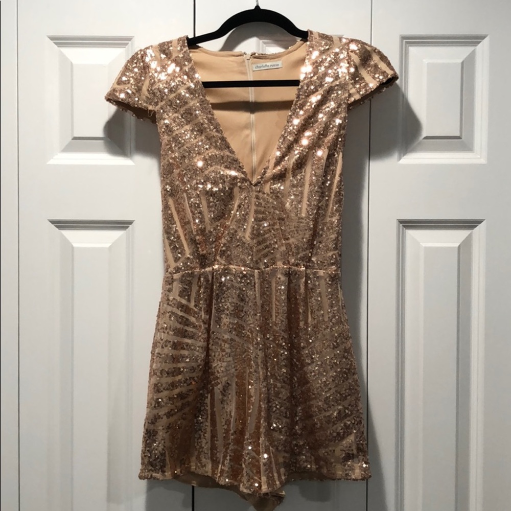 Fun champagne glitter romper